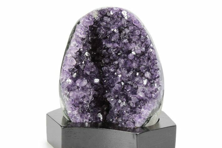 Deep Purple Amethyst Geode With Wood Base - Uruguay #360457